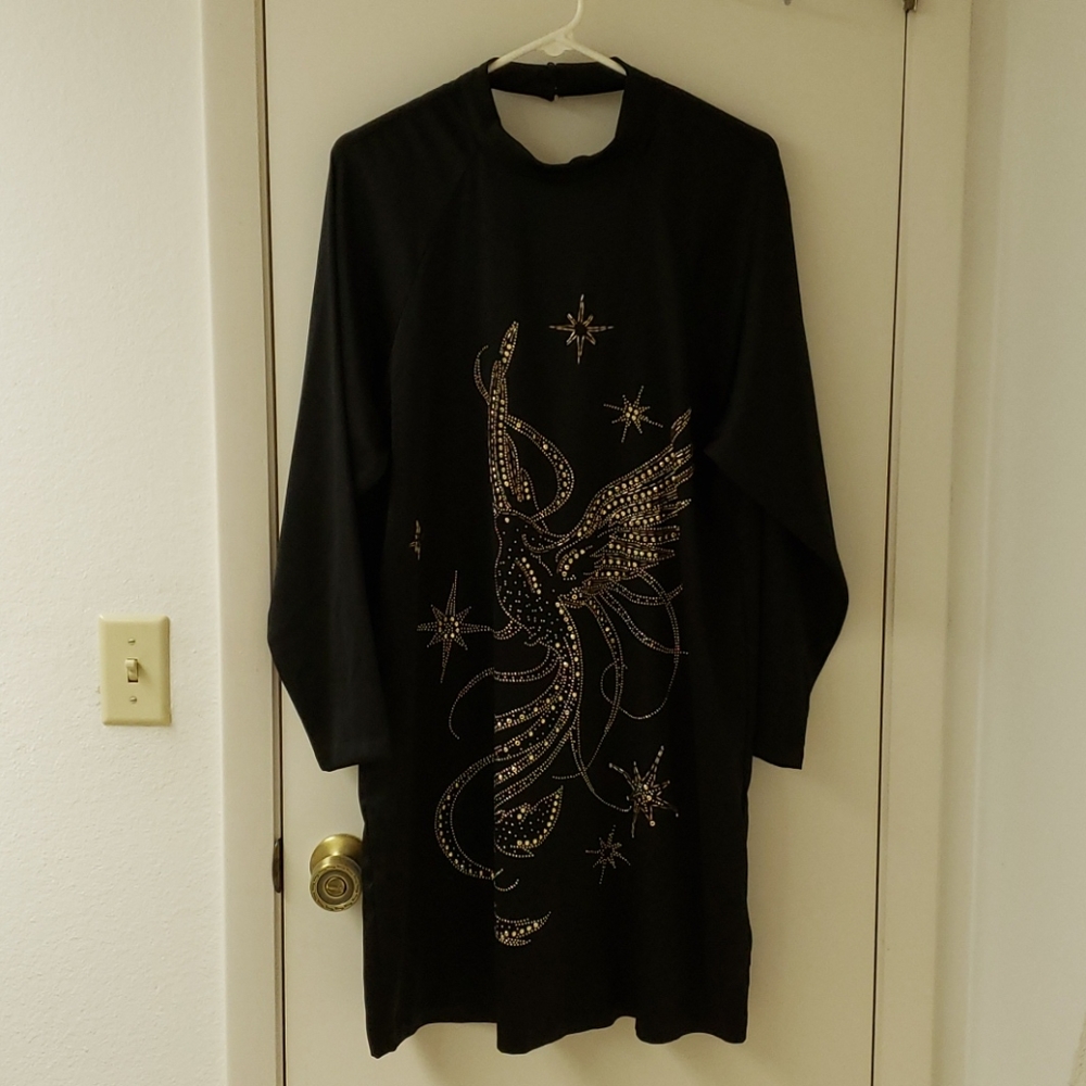 H&M gold studded bird Phoenix dress!